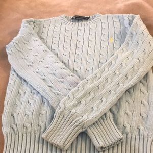Light blue cable knit sweater